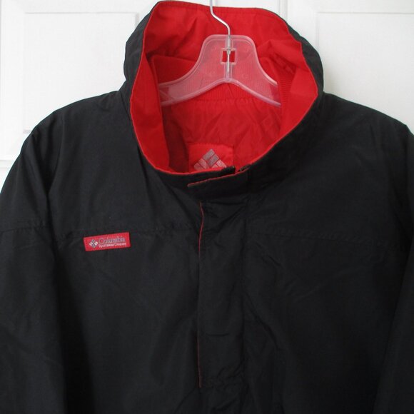 Columbia Bugaboo Mens L/S Black Red 1/4 Zip Lightweight Ski Jacket - Size Medium - Picture 3 of 4